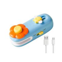 Mini Bag Sealer And Cutter Rechargeable Chip Bag Sealer Portable Sealing Machine mėlyna
