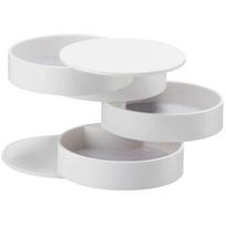 Rotating Jewelry Storage Box Hair Accessories Storage Rack Bins Bracelet Earring Round Organizer Display Boxes Holder with Cover A1-4 layers white