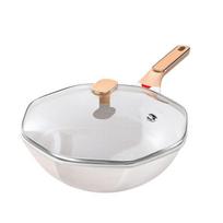 Antibacterial Health Pot Maifan Stone Wok Flat-bottomed Non-stick Wok Wok Household Gas Stove Induction Cooker Special Cookware 30cm