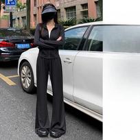 Micro-flare Quick-drying Sun Protection Pants for Women In Summer New Drooping Small Ice Silk Wide-leg Yoga Sports Pants S