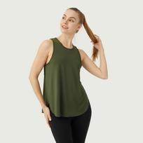 Women's R-neck Short Sleeved Casual Button Up Shirt L armijos žalia spalva