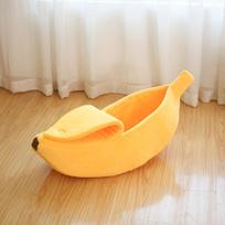 Bananą primenanti naminių gyvūnėlių guolio paklotė Patogus katės lizdo kilimėlis Žiemos pagalvėlė Šilta Minkšta Juokingas kačiuko miegmaišis Mielas Jaukus šunų aksesuaras S 40x15x10CM geltona