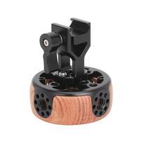 Round Side Camera Handle Handgrip Wooden Quick Release NATO Rail Rod Clamp for SLR Camera