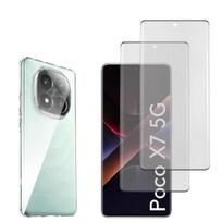Case for Xiaomi Poco X7 5G and 2 Tempered Glass Screen Protectors Phonillico® skaidri