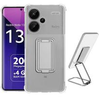 Case For Xiaomi Redmi Note 13 Pro+ 5G - Transparent Slim Silicone - Adjustable Stand - Shock Absorption