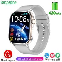 SACOSDING New 2.01-Inch Ultra HD Smart Watch GPS Track Bluetooth Call 420mAh Battery Compass Sport Fitness Smartwatch For Android IOS