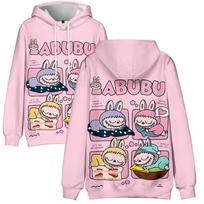 LABUBU animacinių filmukų gobtuvo harajuku rudens megztinis madingas unisex ilgomis rankovėmis laisvalaikio gatvės stilius laisvi lauko drabužiai XS