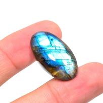 Labradoritas 1,6x3mm Natūralus Kabošonas Puikus Palaidas 31,5Ct. J0E97 juoda