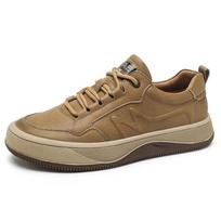 Italian Genuine Leather Men Tenis Masculino Shoes Casual  Walking Driving Shoes Fashion Antiskid Shoe Light Comfy Outdoor Flats 38 chaki
