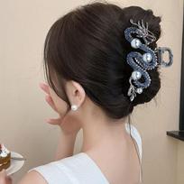Ladies' Hair Clip, Crystal Rhinestone Hair Clip, Vintage Hair Clip, Girls' Hair Clip One Size mėlyna