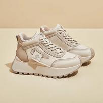 Cotton shoes women's shoes step on shit feeling thick-soled fashion sports shoes women's winter velvet warm soft leather non-slip casual high 35