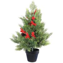 60Cm Artificial Cypress Leaf Pe Desktop Christmas Tree Artificial Christmas Decoration Red Berry Home Ornament