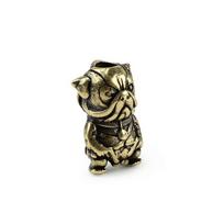 DIY Small Dog Knife Beads Pendant Vintage Brass Copper Paracord Bead geltona