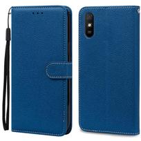 For Redmi 9A Case Luxury Wallet Flip Case For Xiaomi Redmi 9A Phone Case Protective Leather Case For Xiomi Redmi 9A 9AT Fundas For Redmi 9A tamsiai mėlyna spalva