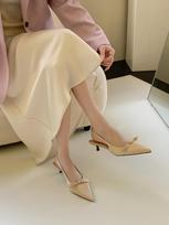Gentle ballet, pink bow word Mary Jane sandals women's empty half-bag head shoes 35