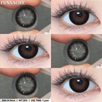 FUNSACHY 1 Pair Big Black Color Contact Lense Eye Makeup Softlens Fashion Cosmetic Yearly Natural Color Eye Lens Brown Gray Lens
