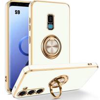 Protective Case - Samsung - Galaxy S9 - Shockproof - Ultra Slim - White with Gold Edges balta