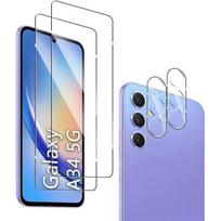 Verres Trempés - Samsung - A34 5G - Protection Écran et Caméra - Résistance 9H - Lot de 4 skaidri