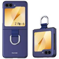 Protective Case - Booling - for Samsung Galaxy Z Flip 6 - Shockproof - Scratch-Resistant - Metal Loop mėlyna
