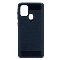 Soft Case - Samsung - Galaxy A21s - Black - Carbon Fiber Effect - Shock Protection juoda
