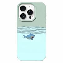 Cute Little Shark Apple 16 Cartoon IPhone 14 Mobile Phone Case 13 Silicone 11 Leather Pattern 12promax Anti-fall 15 Apple 15