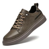 Spring Men Fashion Casual Leather Tenis Masculino Shoes Non-slip Wear-resistant Genuine Leather Comfortable Flat Sports Shoes 36 ruda