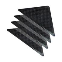 4/8 vnt. Kilimų Kampų Fiksatoriai Neslystančios Lipnios Juostelės Paprastas Montavimas Trikampiai Plaunami Daugkartinio Naudojimo Kilimų Fiksatoriai 4pcs black