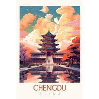 World Travel Cities Posters China Dubai London Tokyo Prints Canvas Printing Wall Art Picture for Living Room Home Decor Gifts 21cm×30cm NoFrame
