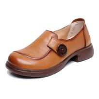 Cowhide Leather Ballet Flats Womens Low Heels Gray Moccasins Ladies Slip On Chic Loafers Luxury Vintage Dress Shoes High Quality CN 35 ruda