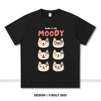 Women's Born To Be Moody Printed T-Shirt 100% Cotton Oversized Sarcastic Graphic Tees for Men Summer Tops Emo Streetwear XXXXL juoda