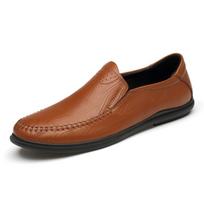 Slip on Mens Loafers Genuine Leather Casual Shoes Men Designer Man Mocasines Hot Sale Boat Shoes New Trend Male Driving Shoes 38 ruda