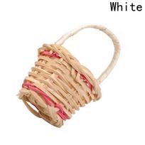 2 vnt. Mini pintas iš rotango laikymo krepšys Vaisių rotango laikymo dėžutė kosmetikai, arbatai, pikniko krepšys-organizatorius, virtuvės rankdarbiai 2pcs white