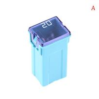 Mini kvadratinis saugiklis 32V 20A 25A 30A 40A 50A60A Automobilinis automobilio saugiklis su plastikine dėže 20A blue