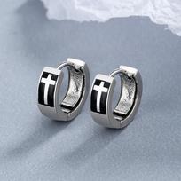 Korean Version of Korean Fashion Imitation Thai Silver Earrings Earrings Cross Women's Models