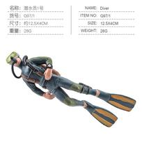 Simulation Diver Model, Mini Seabed Exploration And Exploration Frogman Scene Doll Decorative Ornament Static Toy gray