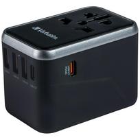 Verbatim Adapter Podróżny Eu/Uk/Us3Xusb-A/2Xusb-C Pd 61W Uta-04 Czarny/Black 49546