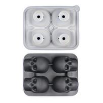 Ledo formų padėklas kaukolių formos maistinio silikono ledo kubelių forma lengvai išimama daugiafunkcis ledo kubelių padėklas viskiui kokteiliams juoda