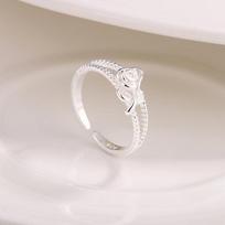 Retro Thai Silver Rose Ring: Elegant, Minimalist Design with European and American Luxury Style