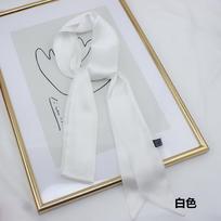 5x200cm Satino Šilko Siaura Skara Kaklaskarė Vienspalvės Kaklo Skaros Ilga Šilkinė Plona Skara Galvos Kaklo Plaukų Juosta Maišelio Juostelė Galvos Juostos Pasidaryk Pats white