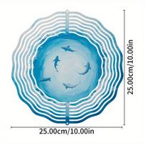 Shark Swarm Vortex Wind Chime Metal Outdoor Decor 360 Rotating Hanging Ornament for Garden Patio Yard Unique Gift Idea 01A