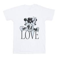 Disney Mens Mickey And Minnie Mouse Love T-Shirt S balta