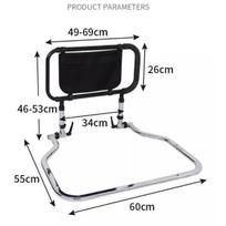 Safety Bed Rail for Elderly Guard Grab Bar Foldable Guardrail Fall Prevention BBE-665456 black