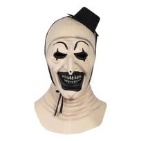Filmo Terrifier Juodo Skrybėlės Džokerio Kaukė Helovinui, Cosplay Kostiumo Aksesuaras beige