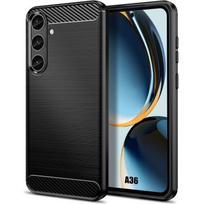 Case for Samsung Galaxy A36 5G - BOOLING - Silicone Anti-Scratch Carbon Fiber Pattern Black juoda