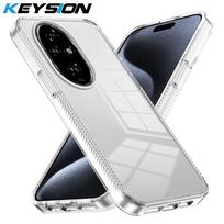 KEYSION Transparent Case for HONOR 200 Pro 5G Soft TPU+PC Anti-slip HD Clear Shockproof Phone Cover for Huawei Honor 200 Lite 5G for Honor 200 gryna