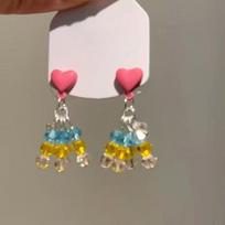 Love fringed earrings summer sweet small fresh stud earrings fashionable versatile niche temperament ear jewelry white