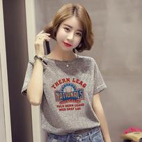 Women’s 2020 Summer Loose Short Sleeve T-Shirt - Versatile, Trendy, Shiny Silk Top 2XL
