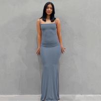 2022 Peach Pure Desire Slimming Spaghetti Strap Fishtail Dress Extra Small jūros mėlyna spalva