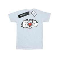 Disney Womens/Ladies Mickey Mouse Heart Hands Cotton Boyfriend T-Shirt S balta