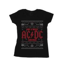 ACDC Womens/Ladies Have A Rockin Christmas Cotton T-Shirt XXL juoda